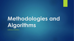 Methodologies and Algorithms