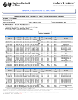 BENEFIT PLAN SELECTION (BPS)