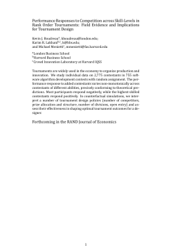 Performance Responses to Competition across Skill