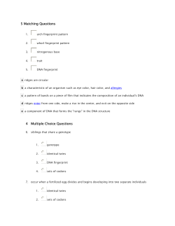 DNA Fingerprint Analysis Assessment Questions (5)