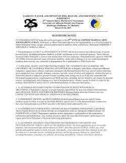 LIABILITY WAIVER, ASSUMPTION OF RISK, RELEASE