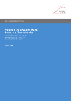 Valuing School Quality Using Boundary Discontinuities