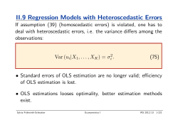 II.9 Regression Models with Heteroscedastic Errors