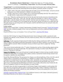 Early Quakers #5 &ndash; Gospel Order