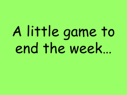 A little game to end the week&hellip;