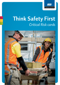 ACC Critical Risks Cards - Canterbury Rebuild Safety Charter