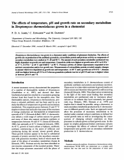 The effects of temperature, pH and growth rate on