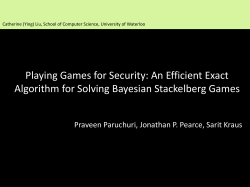Playing Games for Security: An Efficient Exact Algorithm for Solving