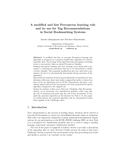 A modified and fast Perceptron learning rule and its use for Tag