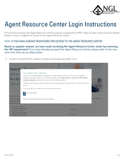 Agent Resource Center Login Instructions
