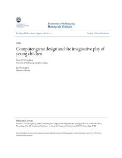 Computer game design and the imaginative play of young children
