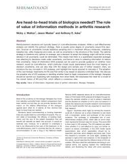 Are head-to-head trials of biologics needed? The