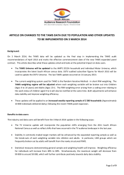 Article on Changes to TAMS 7 February 2014 Final