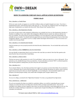 HOW TO ANSWER CERTAIN DACA APPLICATION QUESTIONS