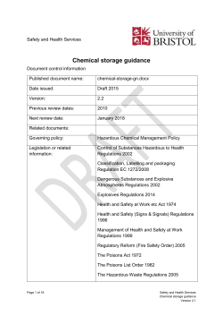 Chemical storage guidance