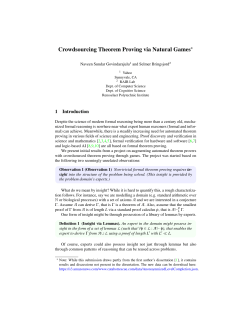 Crowdsourcing Theorem Proving via Natural Games