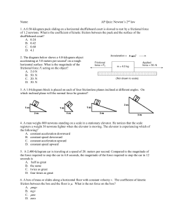 Name: AP Quiz: Newton`s 2nd law 1. A 0.50