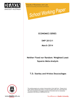 ECONOMICS SERIES SWP 2013/1 March 2014 Neither