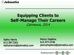 Equipping Clients to Self-Manage Their Careers