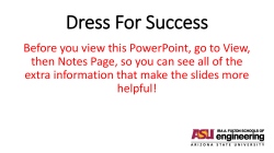 Dress For Success - Fulton Schools of Engineering Career Center