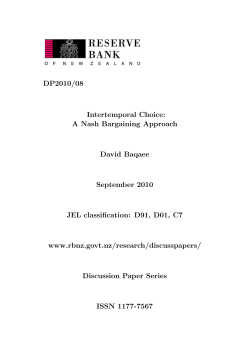 Intertemporal choice: a Nash Bargaining approach.