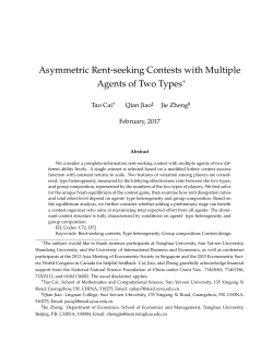 Asymmetric Rent-seeking Contests with Multiple Agents of Two