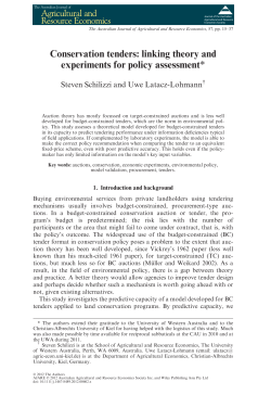 Conservation tenders: linking theory and experiments