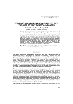 economic measurement of optimal city size: the case of west