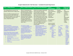 Sample Administrative Unit Outcomes &ndash; Custodial/Grounds