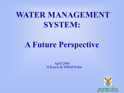 next steps - Department of Water Affairs