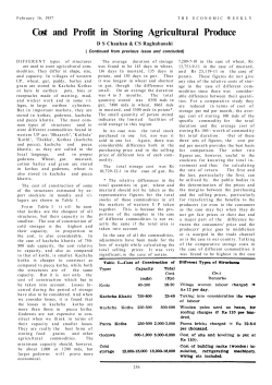 Cost and Profit in Storing Agricultural Produce
