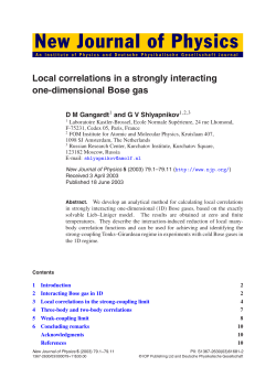 Local correlations in a strongly interacting one - ENS-phys