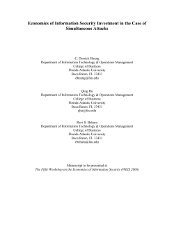 Economics of Information Security Investment in the