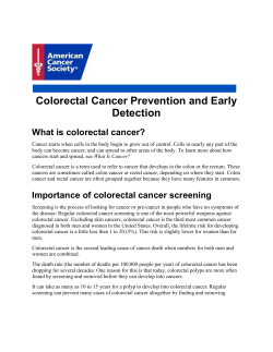 Colorectal Cancer Early Detection, Diagnosis, and Staging