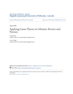 Applying Game Theory in Libraries: Review and Preview