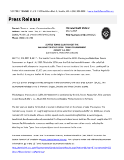 Press Release - Seattle Tennis Club