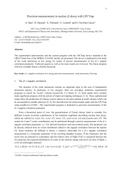 Precision measurements in nuclear b&ndash;decay with LPCTrap G. Ban1