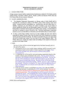NWHL Rules and Regulations page 1 NORTHWEST HOCKEY