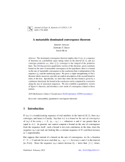 A metastable dominated convergence theorem 1 Introduction