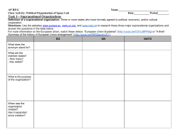 Task 1&mdash;Supranational Organizations