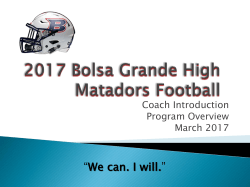 2017 Bolsa Grande High Matadors Football