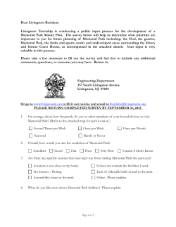 Dear Livingston Resident: Livingston Township is conducting a