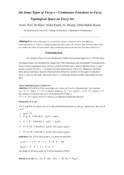 Continuous Functions in Fuzzy Topological Space on Fuzzy Set