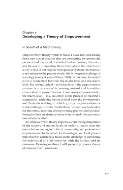 Chapter 3: Developing a Theory of Empowerment