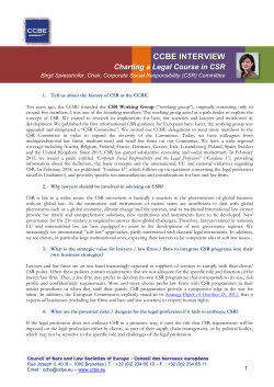 CCBE Interview Charting a Legal Course in CSR