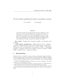 On the stable equilibrium points of gradient systems