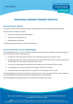 Access to the Premises by the Landlord/Agent