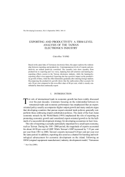 exporting and productivity: a firm