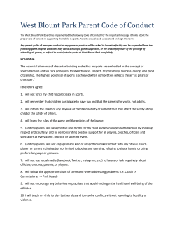 West Blount Park Parent Code of Conduct