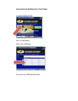 Instructions for Building Your Team Pages Go to www.scdslsoccer